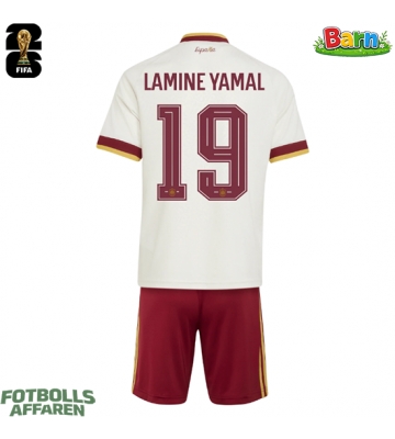 Spanien Lamine Yamal #19 Bortaställ Barn VM 2026 Kortärmad (+ Korta byxor)